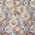 4' X 6' Navy Blue Damask Power Loom Distressed Area Rug